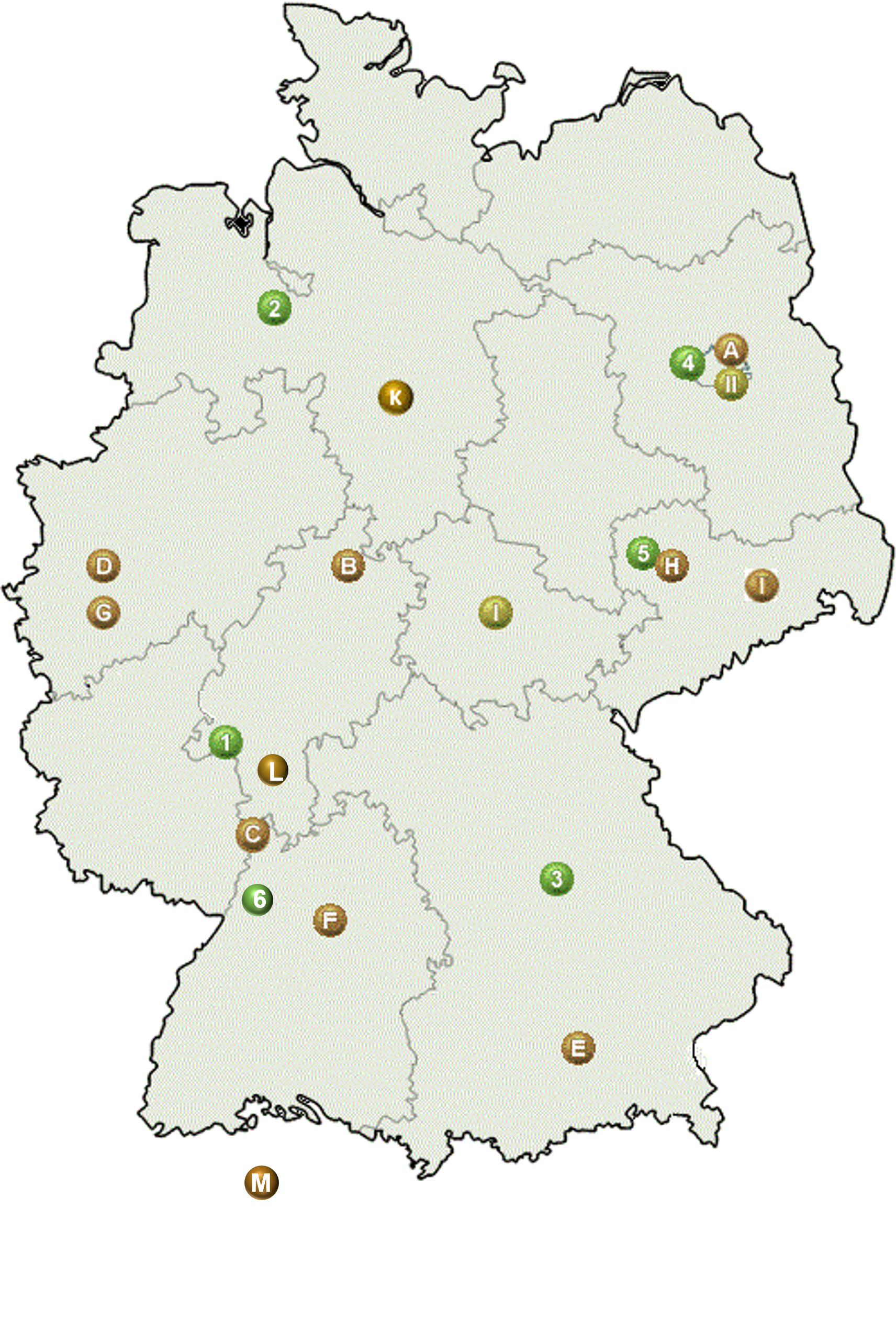 Deutschlandkarte mit Netzwerkpartner
